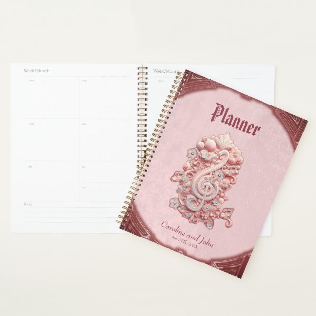 Agenda Harmonia a rosa, uma majestosa e estilizada clave  (Exibição)