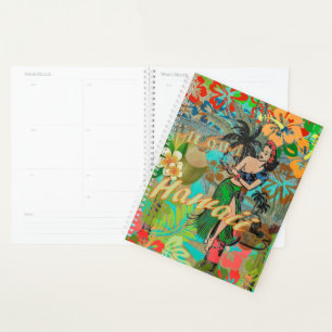 Agenda Hawaii Flower Hula Vintage - Gráfico Floral