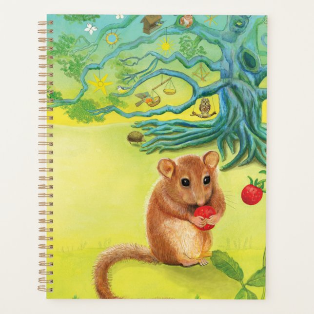 Agenda Hazel Dormouse comendo morango selvagem (Frente)