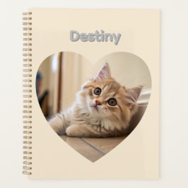 Agenda Heart-Shaped Cat Design