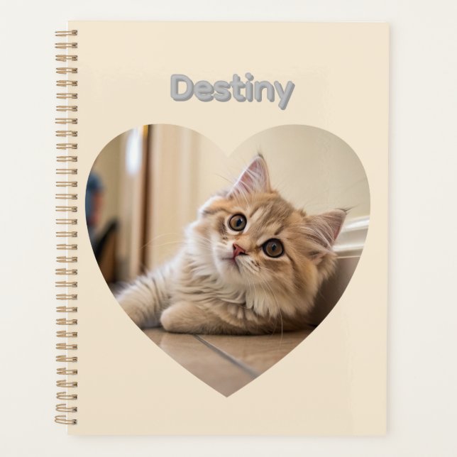 Agenda Heart-Shaped Cat Design (Frente)