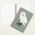 Agenda Hedwig With Letter Whimsical Drawing<br><div class="desc">Deliver a little magic with this charming Hedwig illustration inspired by the wizarding world. Perched atop a stack of spellbinding textbooks labeled Potions and Herbology, Hedwig proudly holds a sealed Hogwarts™ letter. The soft, minimalist style and muted tones give this design a cozy, storybook feel, while subtle sparkling accents add...</div>