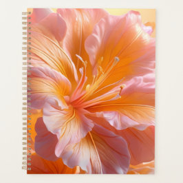Agenda Hibisco Floral Rosa Pêssego Vibrante
