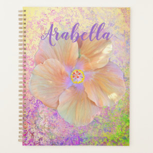 Agenda Hibiscus, flor tropical, cor-de-rosa, iridescente,