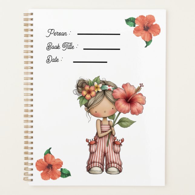 Agenda Hibiscus Flowers Book Cover Planner (Frente)