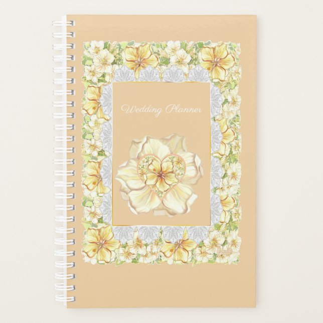 Agenda Hibiscus & lace AMARELO (Frente)