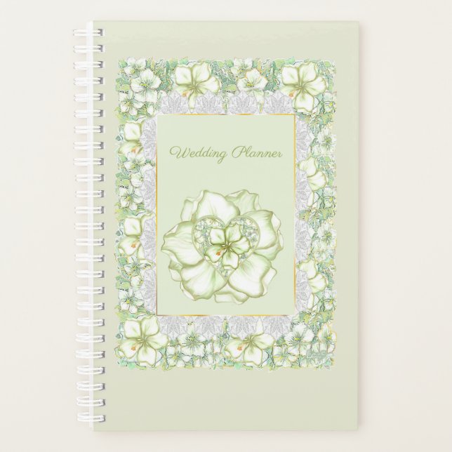 Agenda Hibiscus & lace WHITE (Frente)