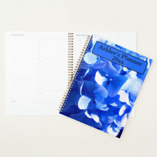 Agenda Hídrangas azuis-florais elegantes-de-cobalto