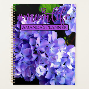 Agenda Hídrangas de periguita flor azul roxa #momlife
