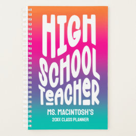 Agenda High School Teacher Colorful Ombre