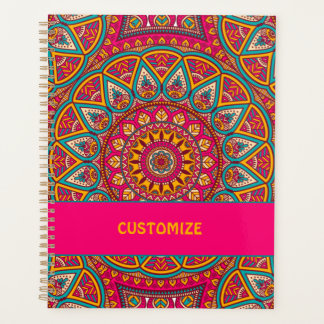 Agenda Hippie Colorful Pink Mandela 70s Boho