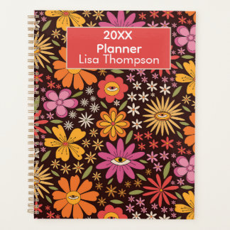 Agenda Hippie Psychedelic Groovy Flowers Olhos Personaliz