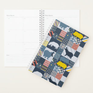 Agenda Hippos Faux Quilt