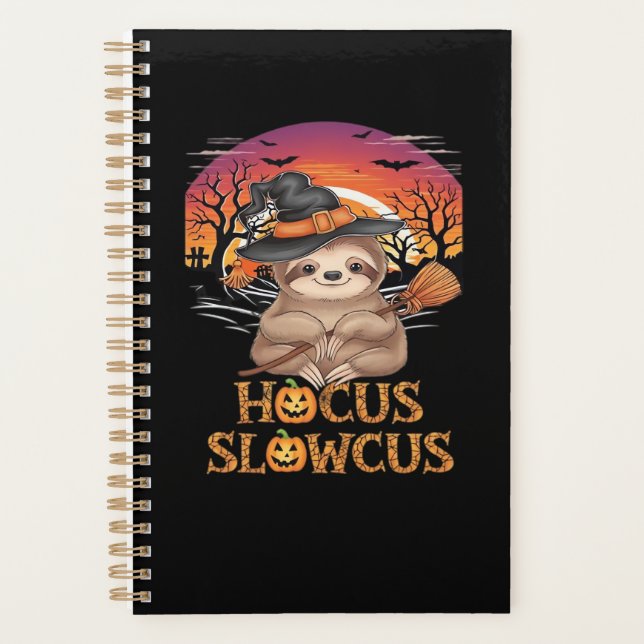 Agenda Hocus Slowcus Sloth lovers Halloween costume tee E (Frente)