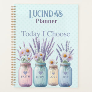 Agenda Hoje Eu Escolho Fé Esperança Amor Alegria - Flores