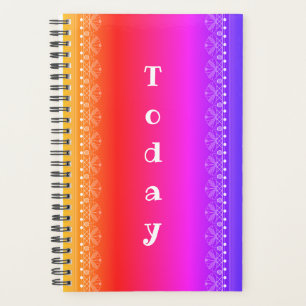 Agenda Hoje o Rainbow Lace Pattern Boho Planner