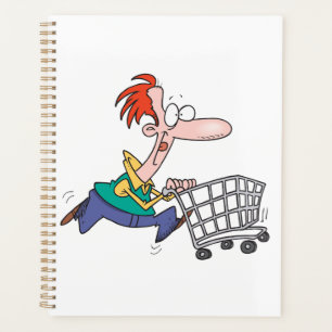 Agenda Homem de desenho animado engraçado correndo com ca