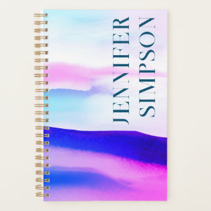 Agenda Homem Moderno Artístico Rosa e Abstrato Roxo