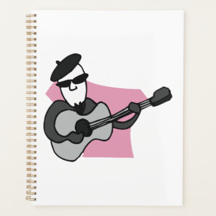Agenda Homem Usando Boina Tocando Violão