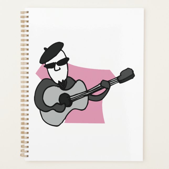 Agenda Homem Usando Boina Tocando Violão (Frente)
