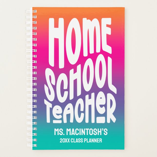 Agenda Homeschool Teacher Colorful Ombre (Frente)