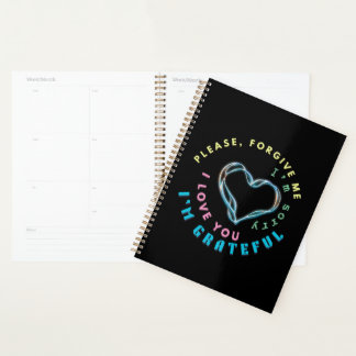 Agenda Ho'oponopono Healing Mantra - Azul Claro Espiritua