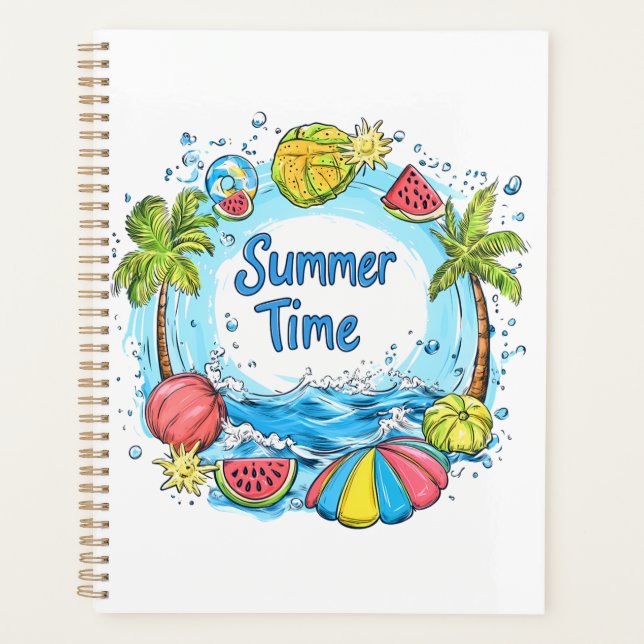 Agenda Horário de Verão - Ilustração de Praia da Hora de  (Frente)