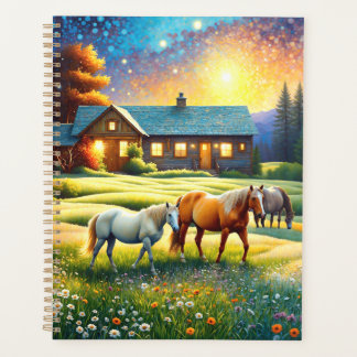 Agenda Horse on Farm Wildflower Meadow