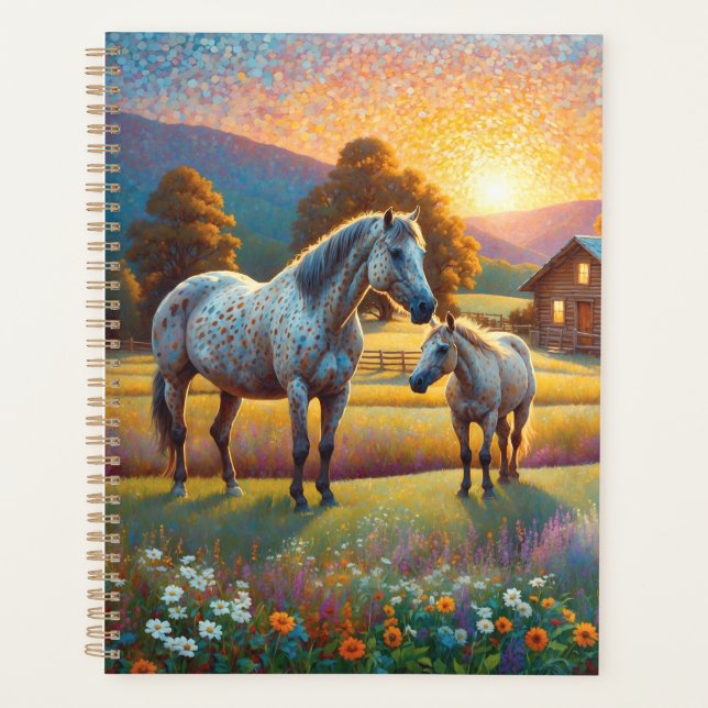 Agenda Horse on Farm Wildflower Meadow (Frente)