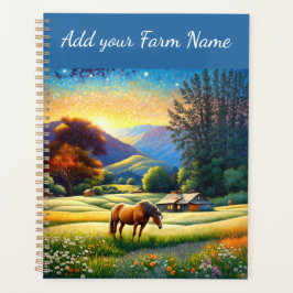 Agenda Horses on Farm Wildflower Meadow