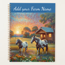 Agenda Horses on Farm Wildflower Meadow