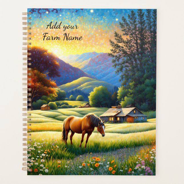 Agenda Horses on Farm Wildflower Meadow (Frente)