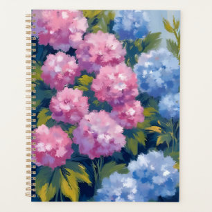 Agenda Hortênsias de Verão Flores Costeiras Rosa e Azul
