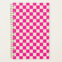 Hot pink and tan checkerboard pattern