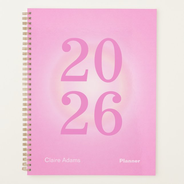 Agenda Hot Pink Aura Big Year Planner (Frente)