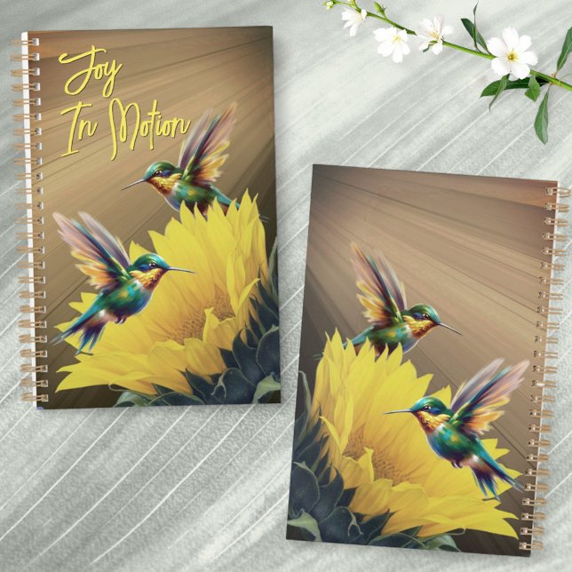 Agenda Hummingbird Art & Sunflower PhotoMix (Planner cover template front and design back.)