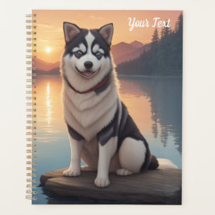 Agenda Husky Siberiano junto ao Lago
