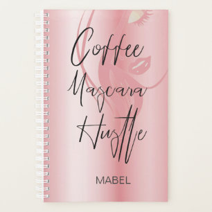 Agenda Hustle de Tipografia Chic Moderna Rosa