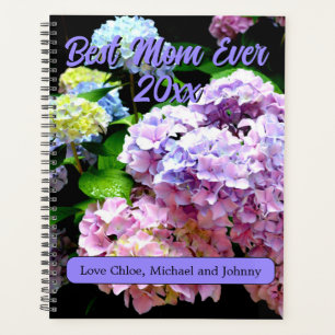 Agenda Hydrangea jardim rosa azul roxo púrpura presente f
