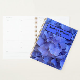 Agenda Hydrangeas florais elegantes de periguito azul