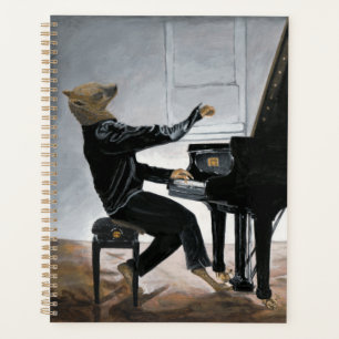 Agenda Hyena Piano Music Player Fantasy Art Planner