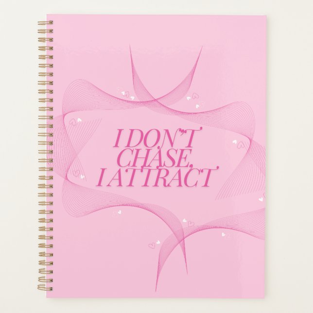 Agenda I don't chase, I attract Quote, Pink (Frente)