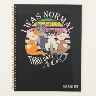 Agenda I was normal 3 cats ago Funny Cat Pun