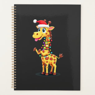 Agenda Iluminação de Natal Girafa Engraçado Papai Noel Gi