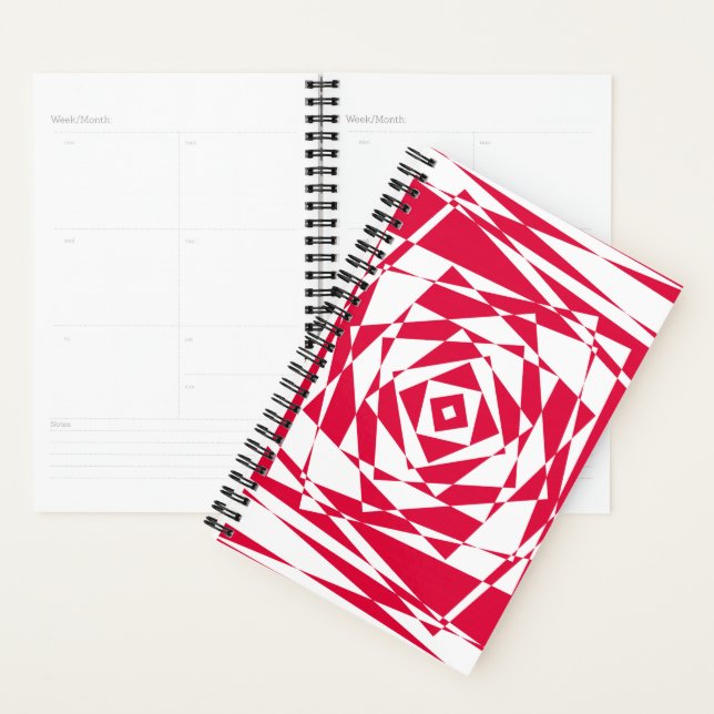 Agenda Ilusões de abstrato vermelho-branco (Exibição)