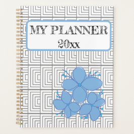 Agenda Ilusões Geométricas Planner Azul Flor