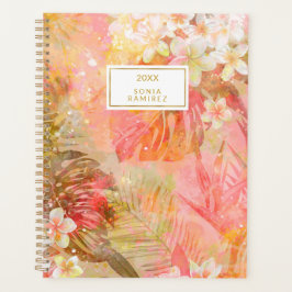 Agenda Ilusões Tropicais Palma De Aquarela Deixa Floral