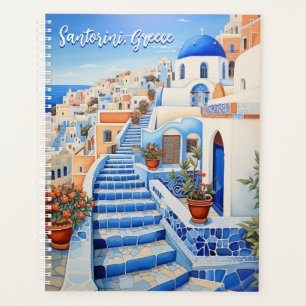 Agenda Ilustração da Ilha Santorini Viagem Art