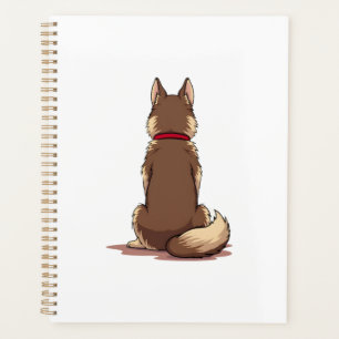 Agenda Ilustração de cachorro Husky vista traseira vintag