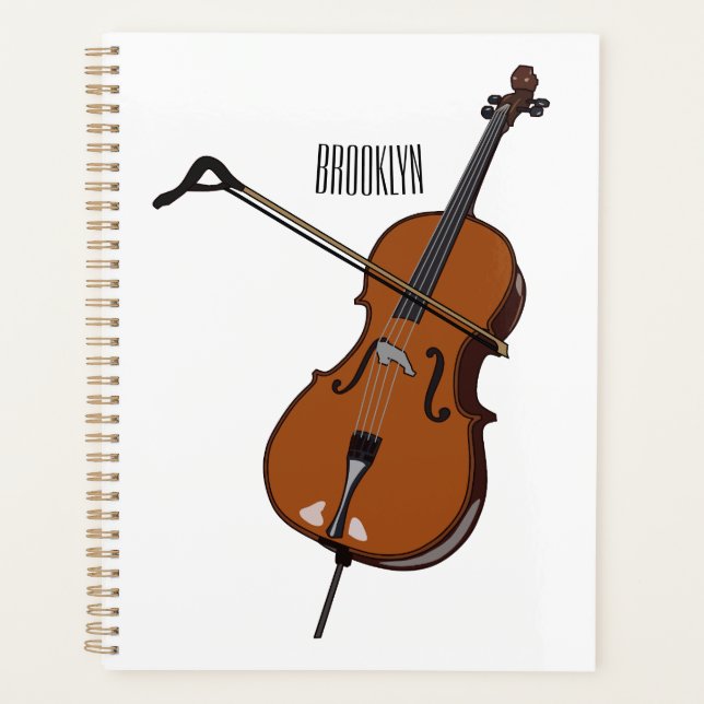 Agenda Ilustração de desenho animado Cello (Frente)